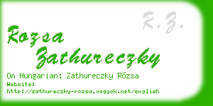 rozsa zathureczky business card